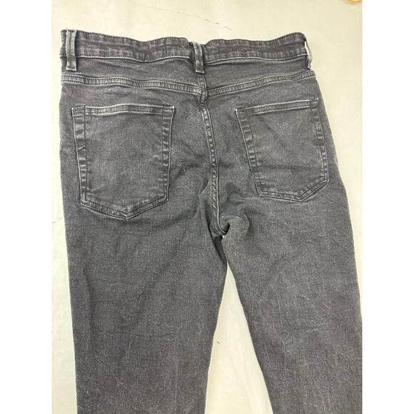 Tapered Jeans Black High Rise Ankle Length Crop Denim Pants - Size 34 * 26 - Picture 6 of 9